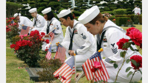 주한 美해군 장병들, 유엔기념공원 참배