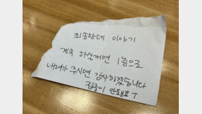 “집중 안 돼, 대화는 내려가서”…‘카공족’의 황당 쪽지