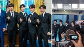 바이든 “웰컴 BTS”… 백악관 앞 마중나왔다