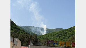 정선 남면서 산불 발생…헬기 4대 투입 진화중