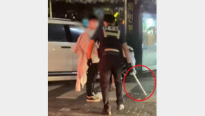 길거리서 흉기 든 남성, 삼단봉으로 단번에 제압한 경찰