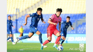 황선홍호, 태국 꺾고 조 1위로 U-23 아시안컵 8강행