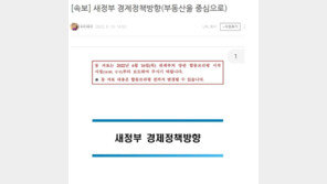 ‘새정부 경제정책방향’ 발표 전 유출…온라인 커뮤니티서 공유