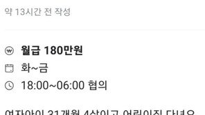 “4살 딸 돌볼 ‘가사 겸 베이비시터’, 월급 180만원” 구인공고 ‘뭇매’