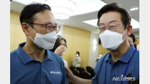 野 워크숍 마친 이재명, 불출마 질문에 “경제 어려운 상황”