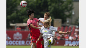 자신감 얻은 女축구, 올림픽 챔피언 캐나다와 무승부