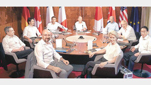 G7정상 “셔츠 벗을까요”… 웃통 벗은 푸틴 조롱