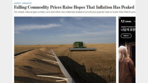 WSJ “상품가격 일제 하락, 인플레이션 정점은 친 듯”