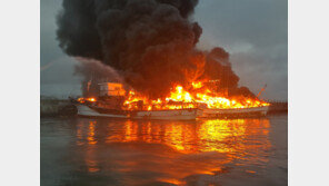 ‘진화만 12시간’ 성산항 어선 화재 50대 방화 용의자 긴급체포