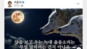 이준석, ‘달을 보고 우는 늑대’를 아냐…나무를 베면, 얼마나 클지 몰라