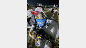 경포대해수욕장 ‘쓰레기산’ 이틀간 16t