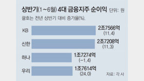 4대 금융지주, 상반기 8조9662억 역대최대 순익