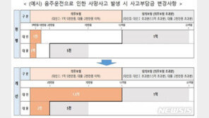 마약·음주·무면허·뺑소니 사고 운전자 사고부담금 대폭 상향