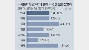 IMF, 한국 올해 성장률 2.3%로 낮췄다