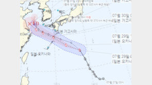 상하이 앞바다서 소멸한다던 태풍 ‘송다’ 서해 한가운데까지 북상