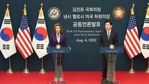 김진표-펠로시 “동맹 70주년 결의안 추진…실질적 北비핵화 노력”