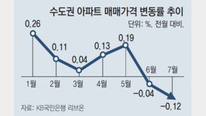 수도권 아파트값 3년 1개월 만에 가장 큰 폭 하락