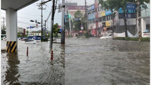 “인천이 잠겼다”…물바다 도로에 승용차·버스 ‘둥둥’