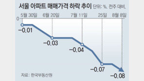 서울 아파트값 11주 연속 떨어지며 낙폭 확대 