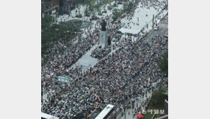 ‘집회금지’ 광화문광장까지 진입… 2만명 시위에 종일 교통혼잡