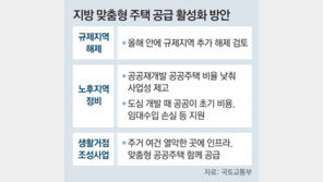 정부, 지방 규제지역 추가해제 방침… 메가시티 광역철도망 확충도 