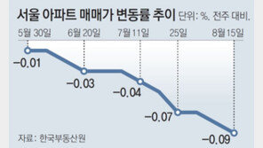 서초 집값마저 하락… 서울 3년6개월만에 25개구 모두 내려