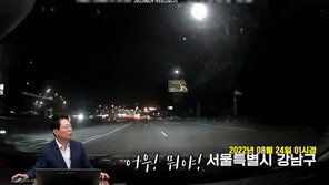 새벽 강남대로 웃통 벗고 車 막아선 남성 …“속도 빨랐다면” 아찔