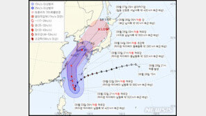 태풍 ‘힌남노’, 6일 남해안 스치듯 상륙…강도는 ‘매우 강’→‘강’ 약화