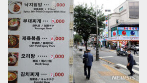 외식물가 30년 만에 최대…갈비탕 13%↑·치킨 11% ‘고공행진’