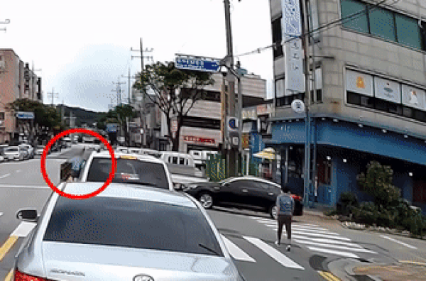 중앙분리대 붙잡고 두리번…거동불편 할머니 본 차주가  한일[영상]