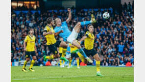 친정팀 상대로 ‘결승골’…맨시티 득점기계 홀란, 도르트문트 울렸다