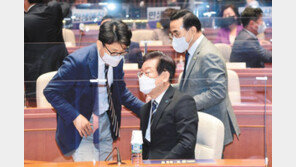의원총회 참석한 이재명 