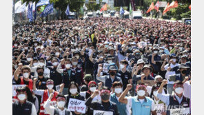 민주노총, 대통령실 인근 5천명 집회…“尹 노동 개혁 저지”