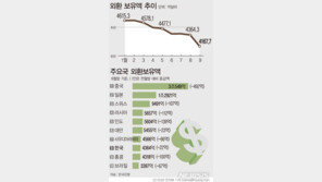 9월 외환보유액 한달 새 196억↓…금융위기 이후 최대 감소