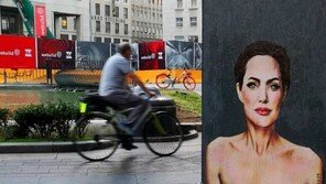 ‘가슴 흉터’ 드러낸 안젤리나 졸리 벽화 伊에 등장…이유는?