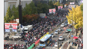 둘로 쪼개진 서울 도심…보수·진보 동시에 대규모 집회