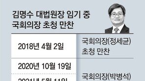 [단독]김명수, 임기중 국회의장과 ‘4차례 공관 만찬’ 논란