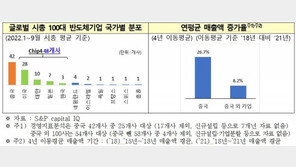 “韓 반도체, 칩4 포함되지만…글로벌 100대 기업은 3개뿐”