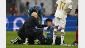 얼굴 부은 손흥민…병원 대신 경기 후 동료들과 ‘찰칵’