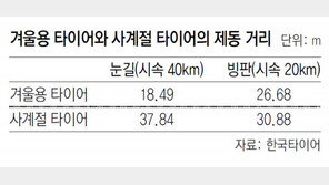 겨울용 타이어, 2개만 바꾸면 더 위험