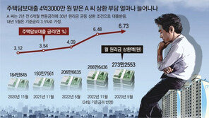 4.3억 주담대 月상환액 2년새 184만 → 266만원