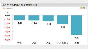 이번 주 과천 아파트 전셋값 -4.82%…매매·전세 동반 하락