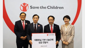 세이브더칠드런, 2022 대통령실 기부·나눔단체 성금 전달식 가져