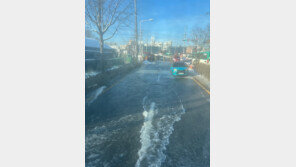 수원시 탑동 도로, 수돗물 송수관 파열로 때아닌 물난리