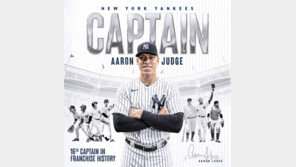 ‘4750억원’에 잔류한 저지, 지터 이후 8년 만에 양키스 캡틴으로