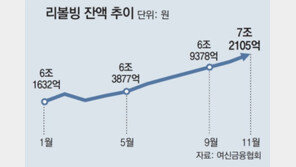 카드론 문턱 높아지자… 고금리 ‘리볼빙’ 7조, 역대 최대 