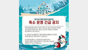 부산 해운대 북극곰 축제, 한파·강풍으로 바다수영 취소