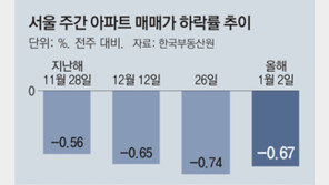 서울 아파트값, ‘역대 최대폭 하락’ 9주만에 멈춰
