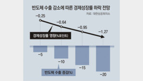 “반도체 수출 10% 줄면 국내 경제성장률 0.64%P 낮아져” 