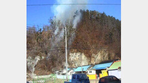 포항 야산 불, 헬기 1대 투입해 진화…52분 만에 큰 불길 잡아